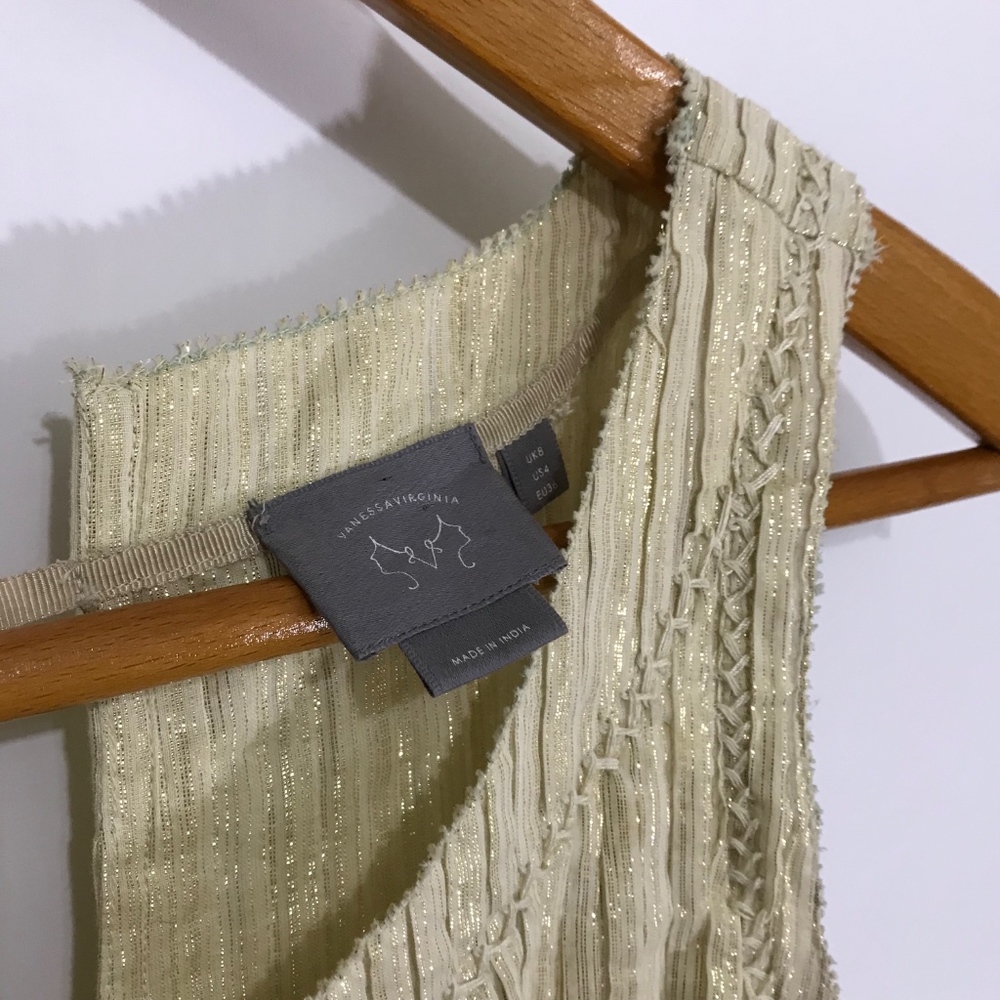Vanessa & Virginia Gold Pleated Top - Picture 3 of 6